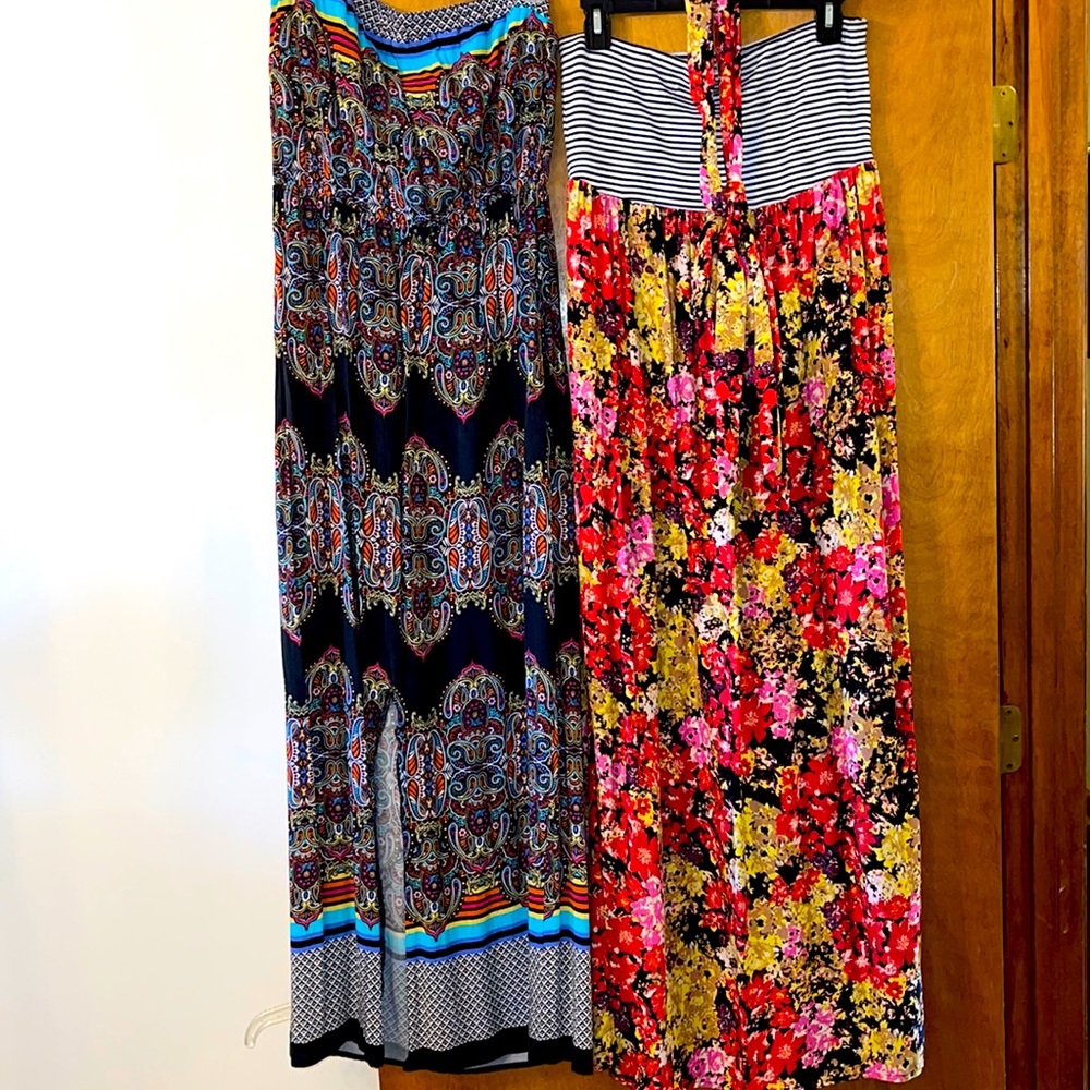 Two tube top style maxi dresses.